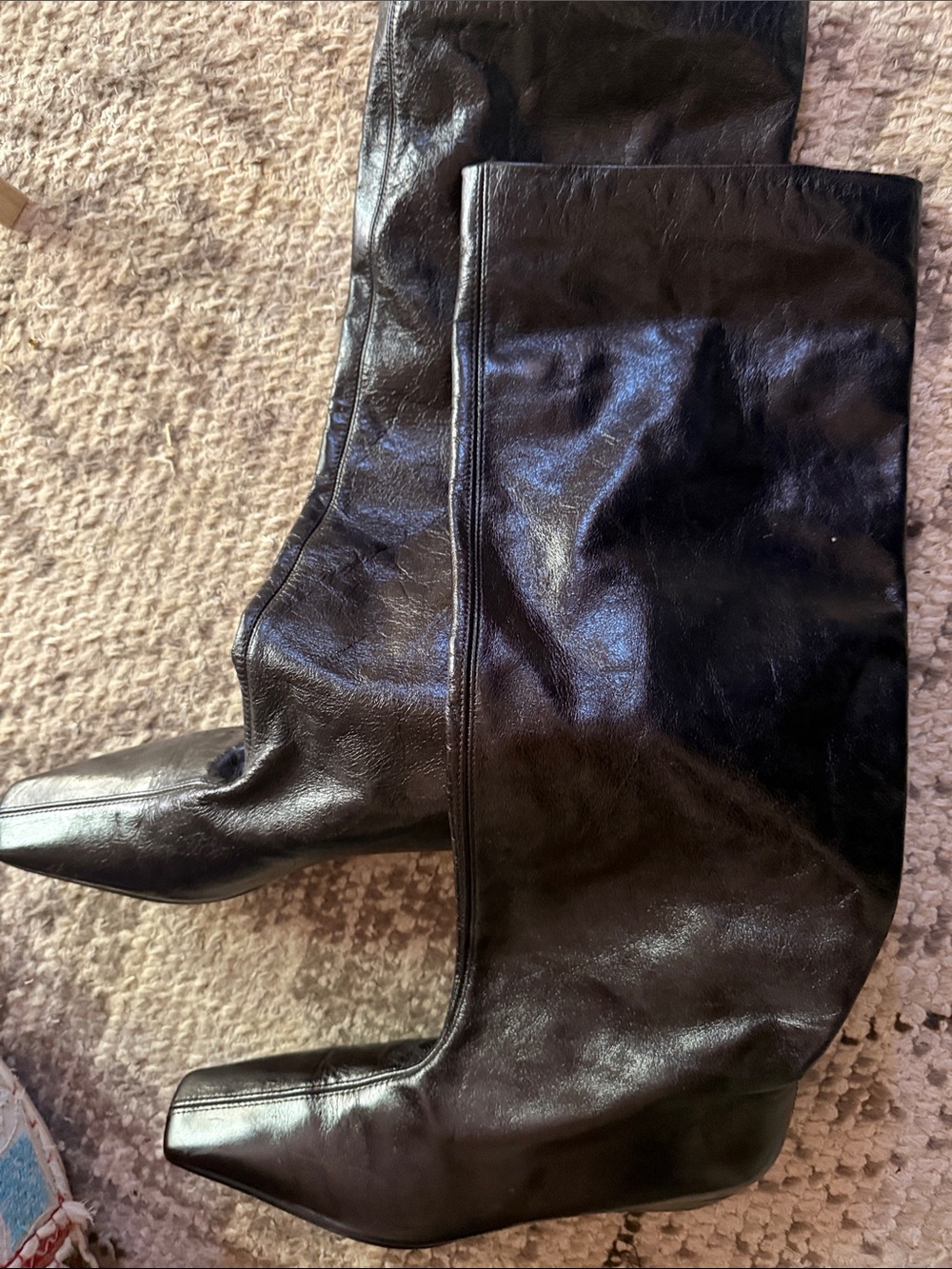 MANGO LEATHER SLOUCHY BOOTS